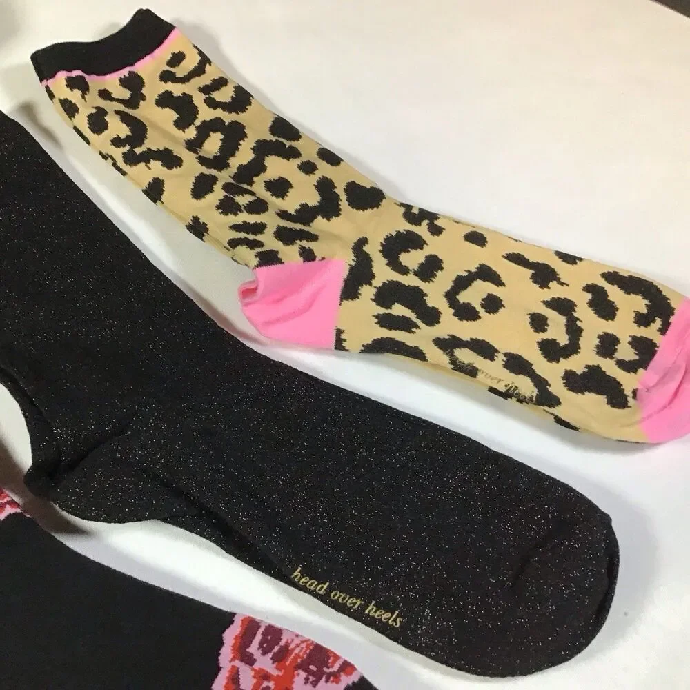 Kate Spade Head Over Heels Crew Socks 3 Pairs Women's Socks Black Size 4-10 New